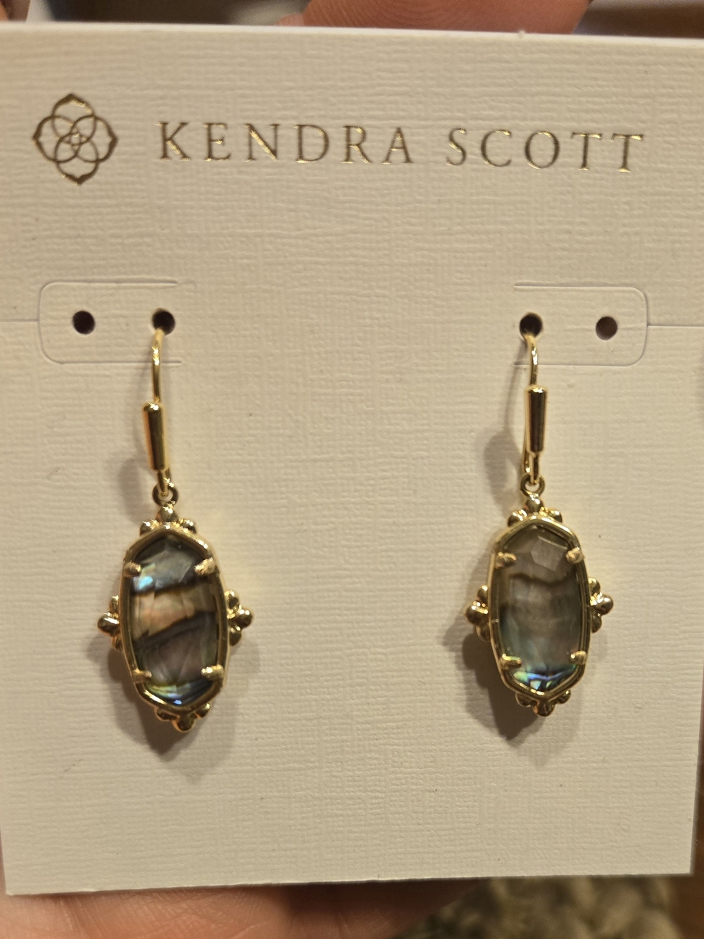 Kendra Scott Gold Abalone Drop Earrings -